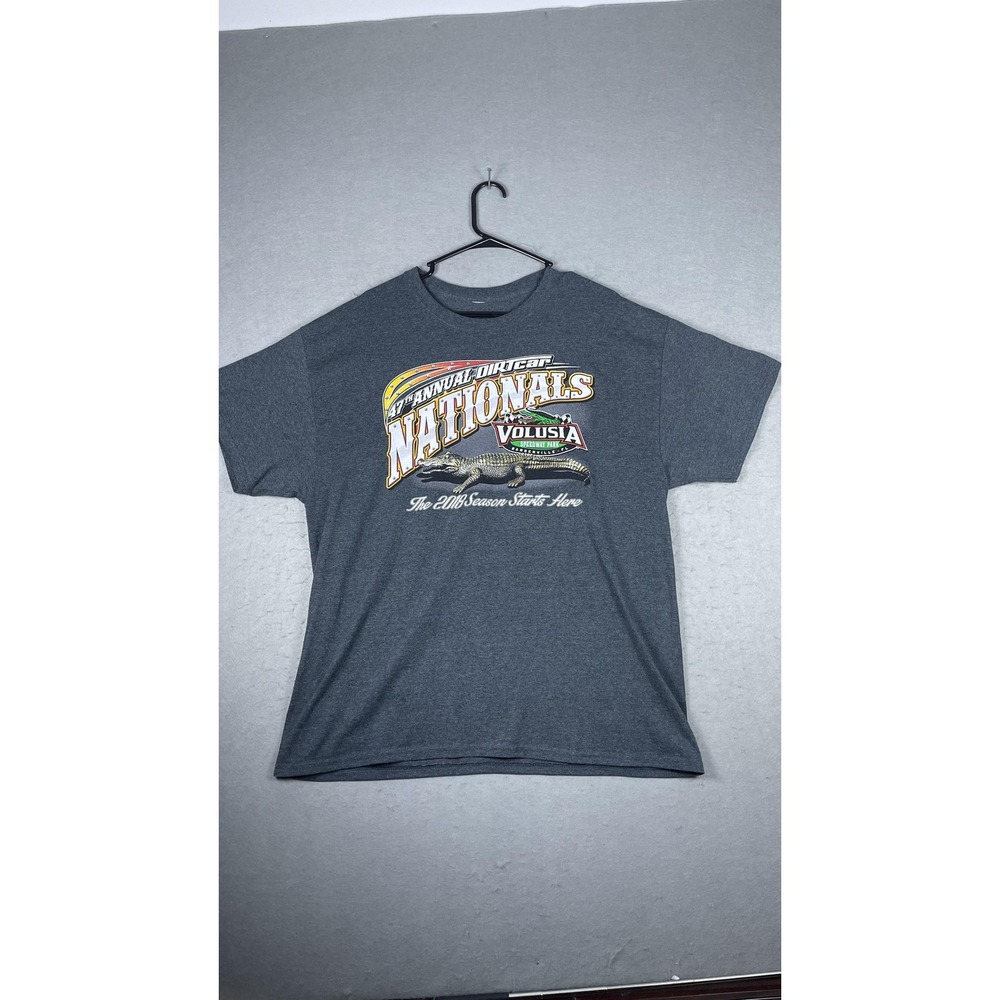 DIRTcar Nationals Shirt Mens Large Gray Volusia Speedway‎ Park 2018 Race Florida